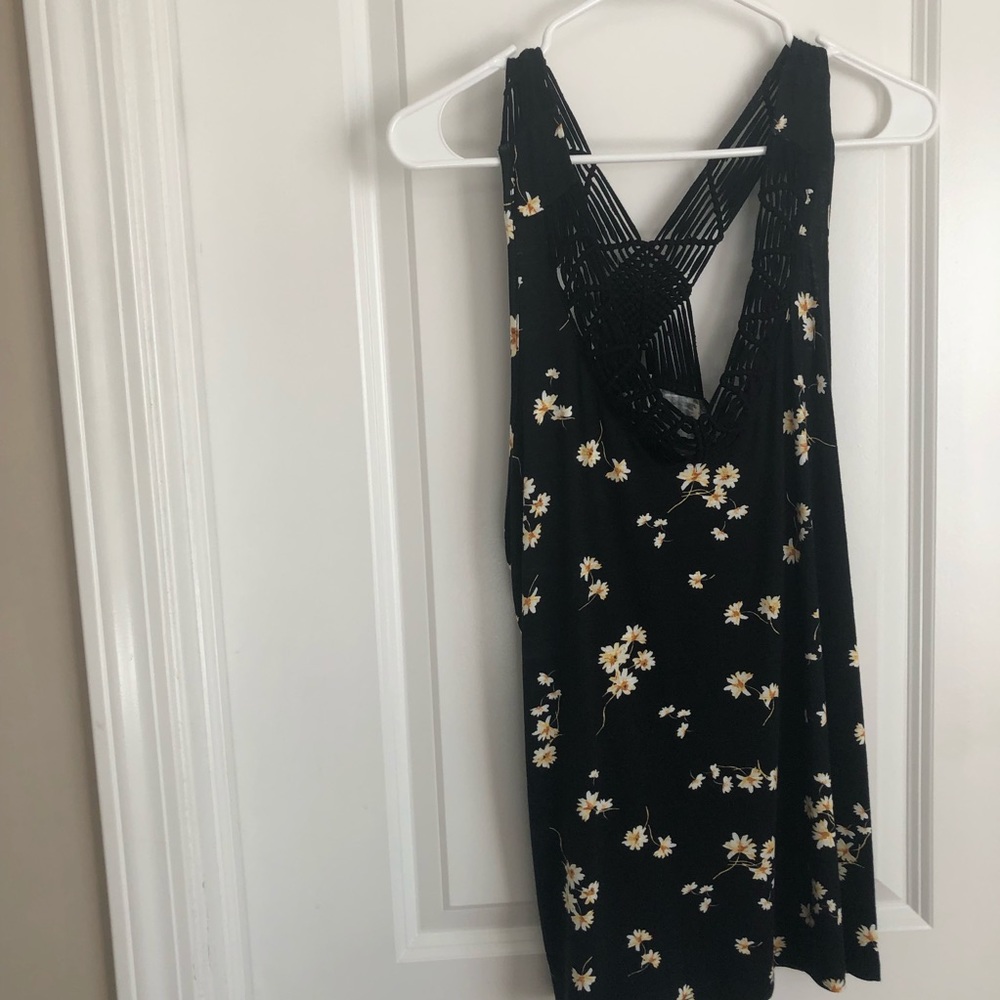 NWOT Maurice’s Black Floral Tank Top
